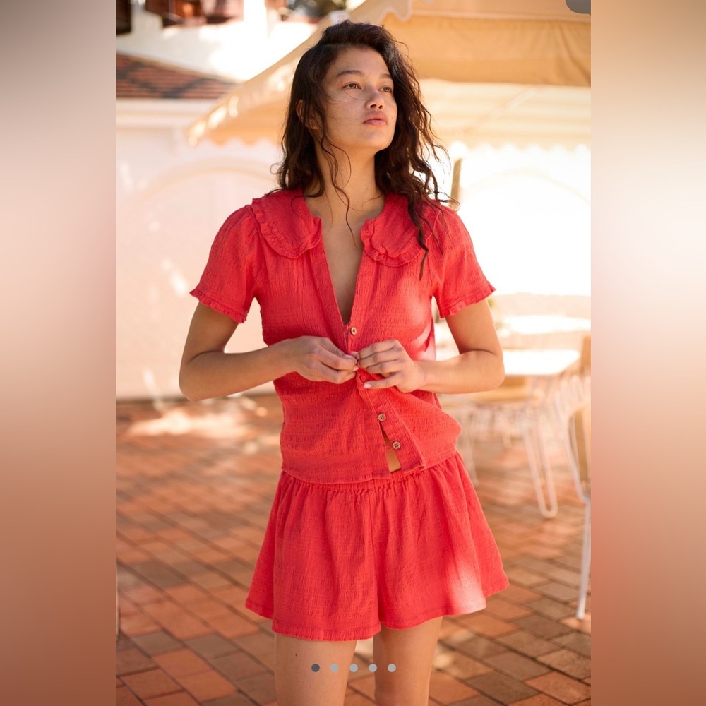 Free People Lovesick Smocked Short Set